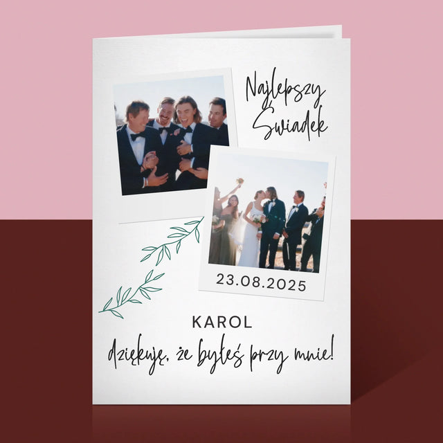 Fotokolaż: Najlepszy Świadek Polaroidy - Kartka z Życzeniami