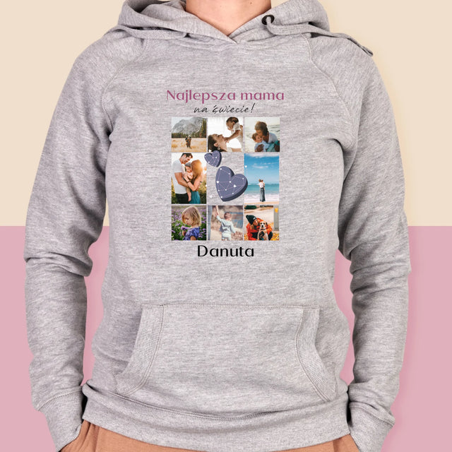 Fotokolaż: Najlepsza Mama - Bluza Damska z Kapturem