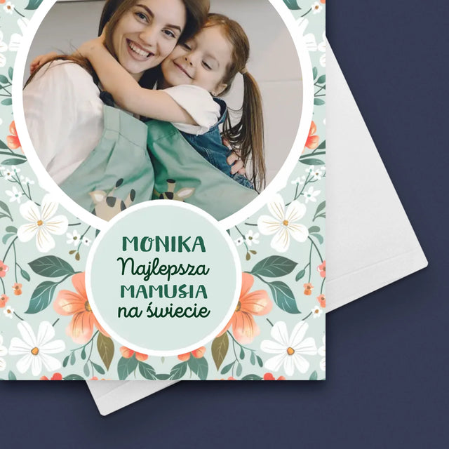 Zdjęcie i Podpis: Najlepsza Mamusia Kwiaty - Kartka z Życzeniami