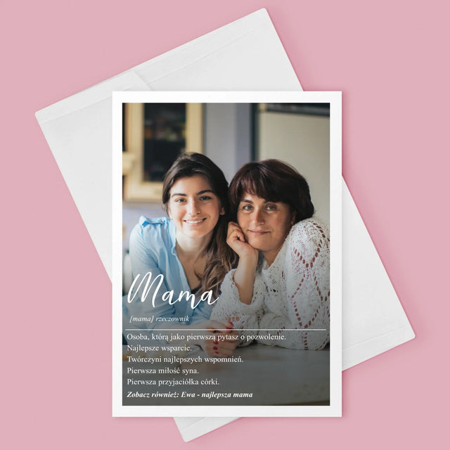 Zdjęcie i Podpis: Mama Definicja - Kartka z Życzeniami