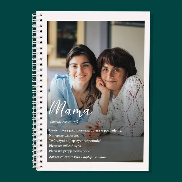 Zdjęcie i Podpis: Mama Definicja - Planer Dzienny z Nadrukiem