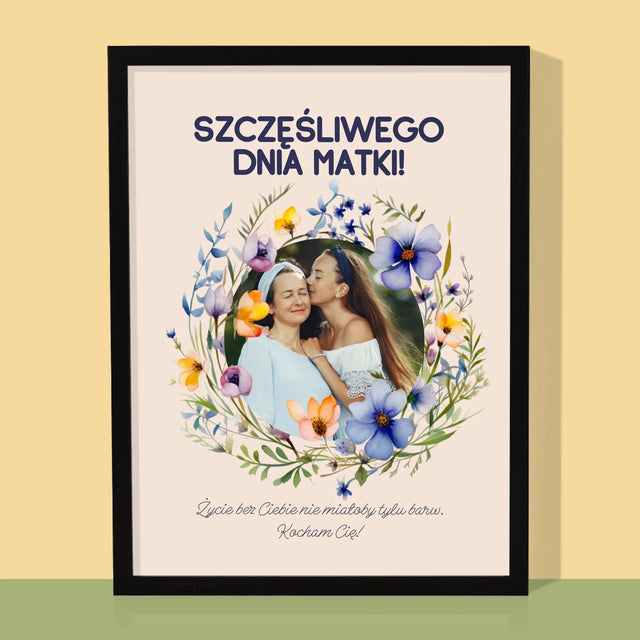 Zdjęcie i Podpis: Szczęśliwego Dnia Matki - Wydruk Obramowany