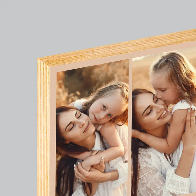 Fotokolaż: M Jak Mamusia - Wydruk Na Drewnie