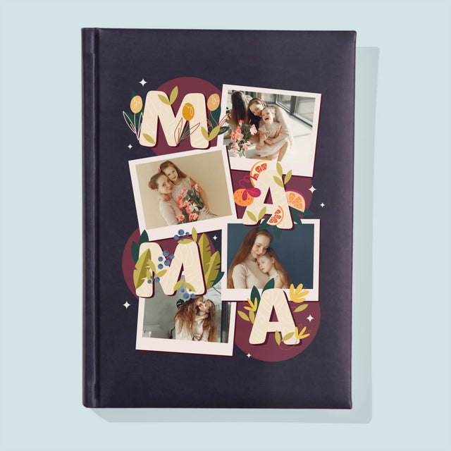 Fotokolaż: Literki Mama - Notes Książkowy z Nadrukiem