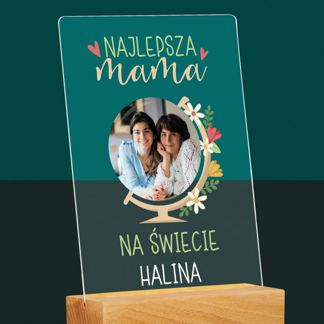 Zdjęcie i Podpis: Najlepsza Mama Świat - Wydruk Na Szkle Akrylowym