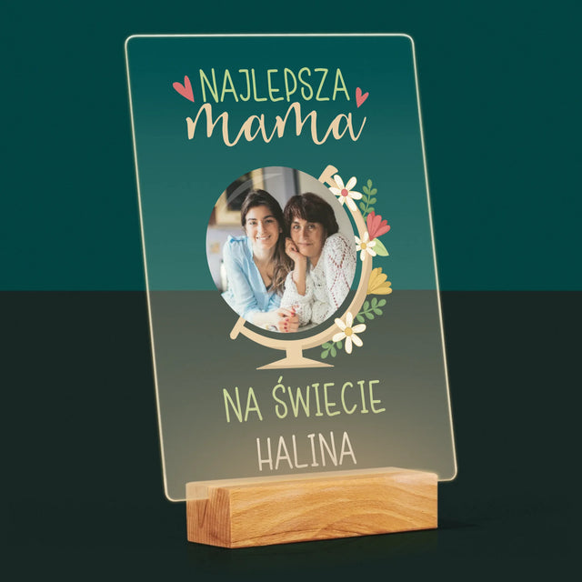 Zdjęcie i Podpis: Najlepsza Mama Świat - Wydruk Na Szkle Akrylowym