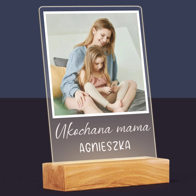 Zdjęcie I Podpis: Dla Kochanej Mamy - Wydruk Na Szkle Akrylowym