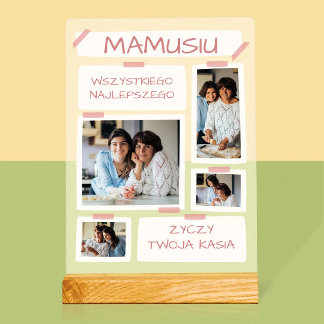 Fotokolaż: Mamusiu Wszystkiego Najlepszego - Wydruk Na Szkle Akrylowym