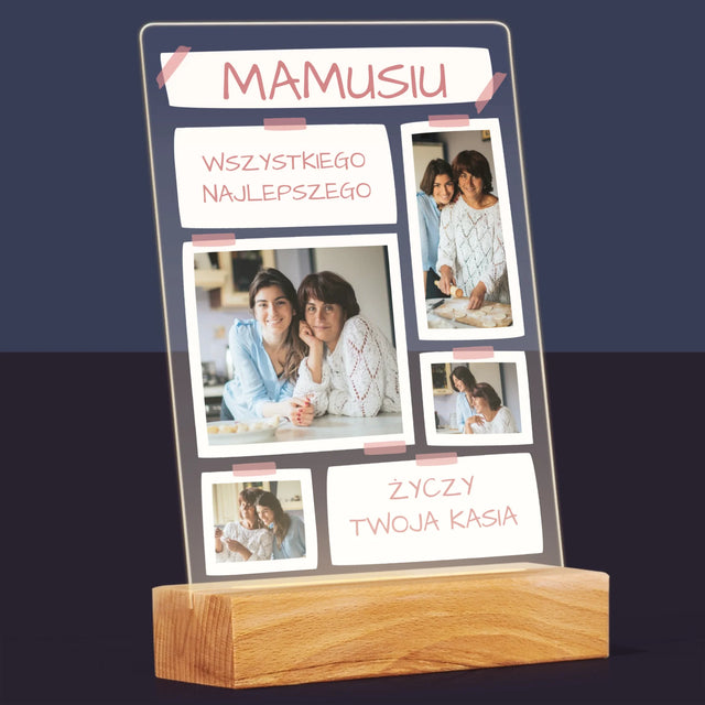 Fotokolaż: Mamusiu Wszystkiego Najlepszego - Wydruk Na Szkle Akrylowym