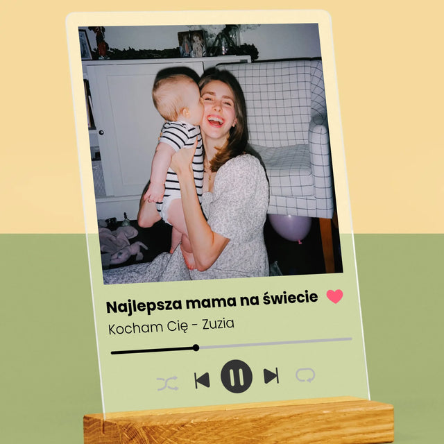 Zdjęcie I Podpis: Spotify Dla Mamy - Wydruk Na Szkle Akrylowym