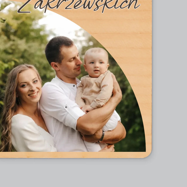 Zdjęcie i Podpis: Zdjęcia Rodziny - Magnes Drewniany