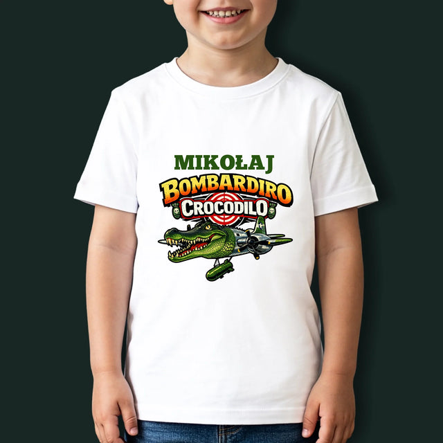 Brainrot: Bombardiro Crocodilo - Koszulka Dziecięca