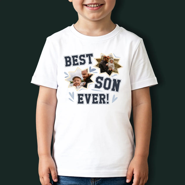 Fotokolaż: Best Son Ever Gwiazdy - Koszulka Dziecięca