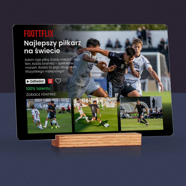 Fotokolaż: Plakat Netflix Piłka Nożna - Wydruk Na Szkle Akrylowym