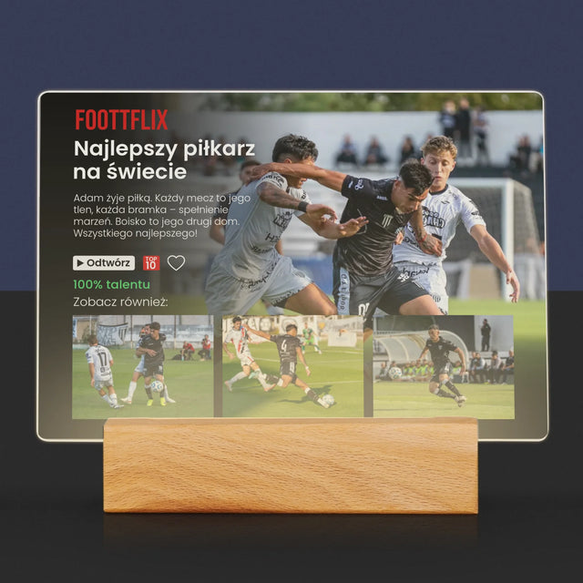 Fotokolaż: Plakat Netflix Piłka Nożna - Wydruk Na Szkle Akrylowym