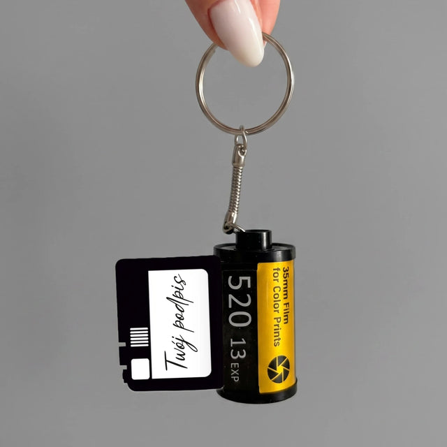 Zdjęcie I Podpis: Twoje Zdjęcie I Podpis - Personalizowany Brelok Klisza