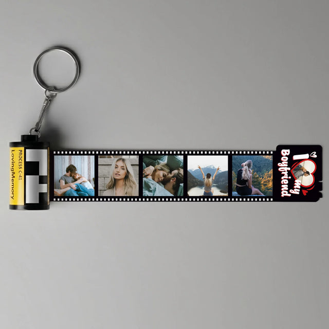 Zdjęcie I Podpis: I Love My Boyfriend - Personalizowany Brelok Klisza