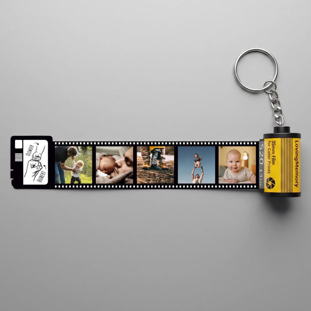 Imię I Podpis: Tata Z Małym Dzieckiem - Personalizowany Brelok Klisza
