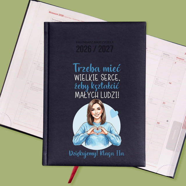 Kreator Postaci: Trzeba Mieć Wielkie Serce - Personalizowany Kalendarz Nauczyciela