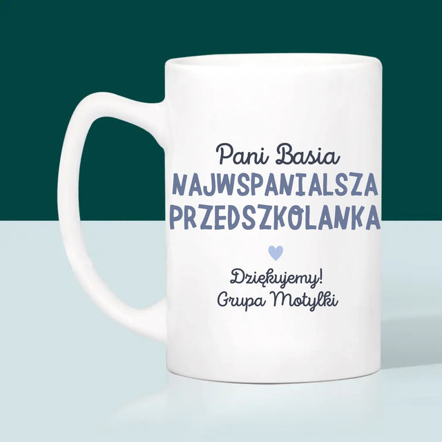 Kreator Postaci: Najwspanialsza Przedszkolanka - Kubek z Nadrukiem