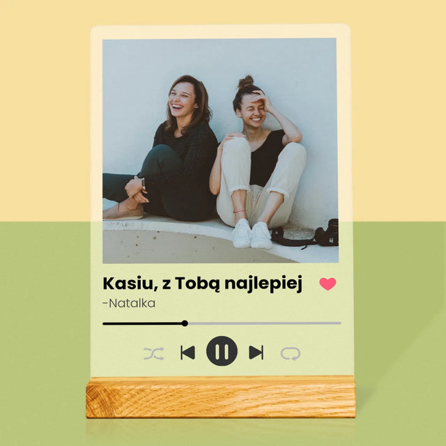 Zdjęcie I Podpis: Spotify Dla Przyjaciółki - Wydruk Na Szkle Akrylowym