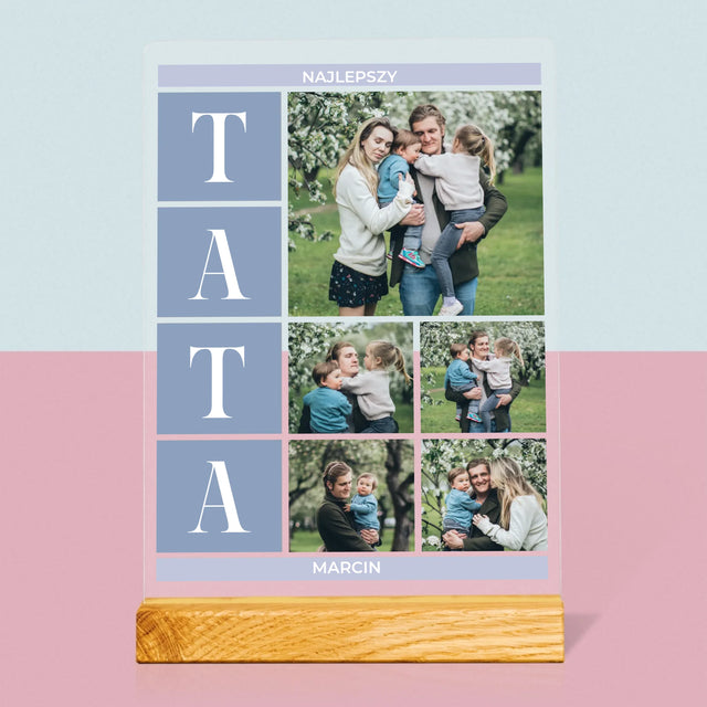 Fotokolaż: Najlepszy Tata - Wydruk Na Szkle Akrylowym