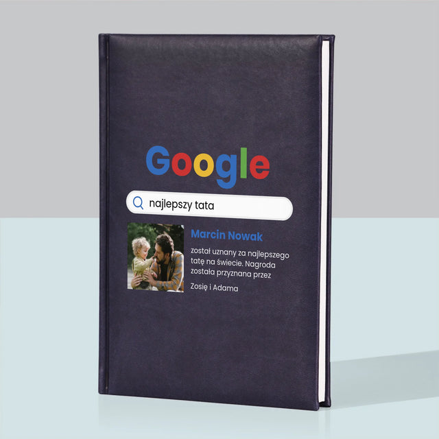 Zdjęcie i Podpis: Najlepszy Tata Wynik Google - Notes Książkowy z Nadrukiem