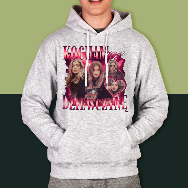 Twoja Postać: Bootleg Miłosny Dla Niego - Bluza Męska z Kapturem