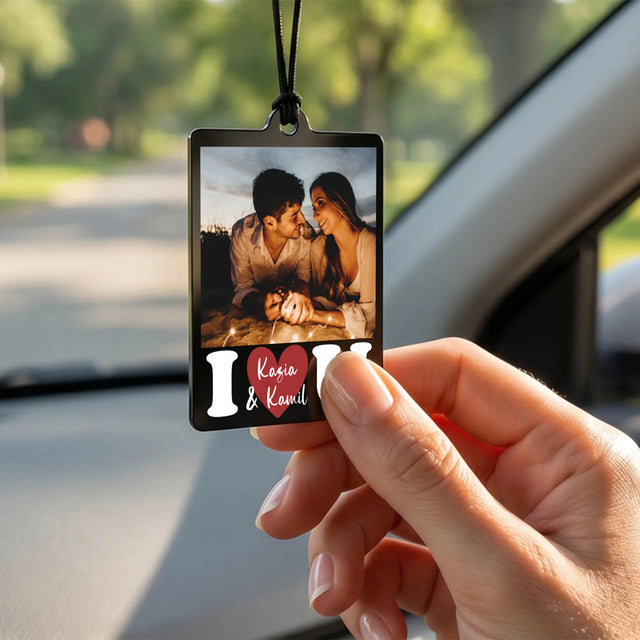 Fotokolaż: i Love You - Zawieszka Do Samochodu