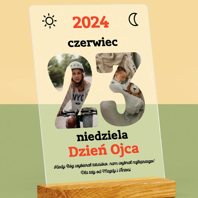 Słowo Ze Zdjęć: Dzień Ojca Kartka Z Kalendarza - Wydruk Na Szkle Akrylowym
