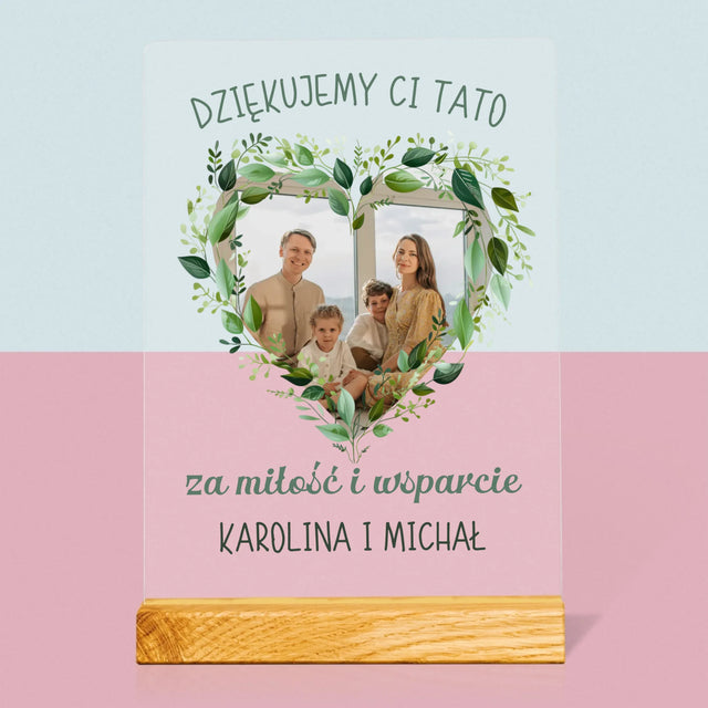 Zdjęcie i Podpis: Dziękujemy Tato - Wydruk Na Szkle Akrylowym