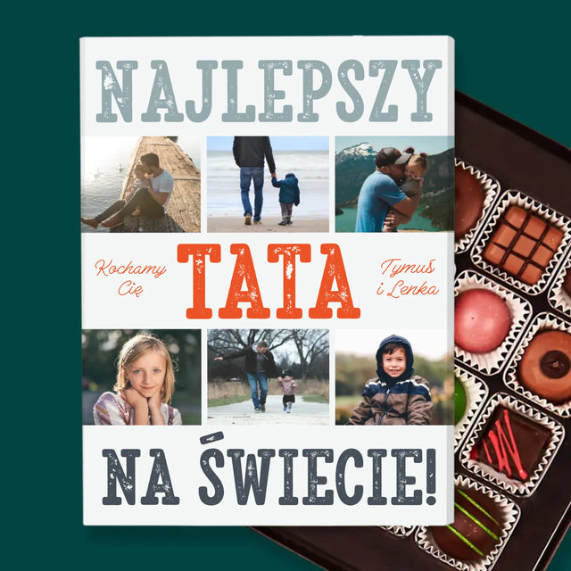 Fotokolaż: Najlepszy Tata Na Świecie - Personalizowane Praliny