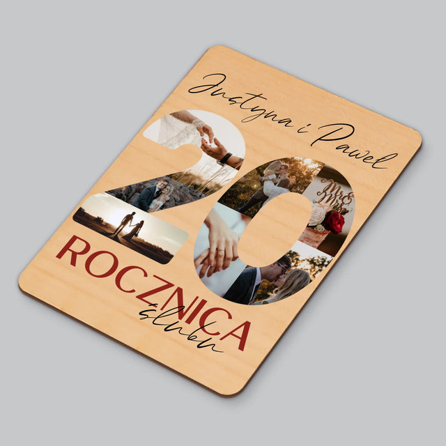 Słowo Ze Zdjęć: 20 Rocznica Ślubu - Magnes Drewniany