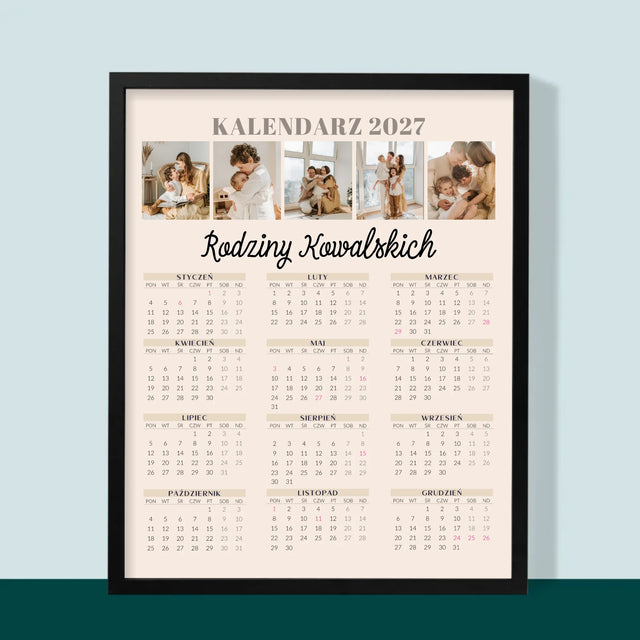 Fotokolaż: Zdjęcia Rodzinne - Kalendarz w Ramce