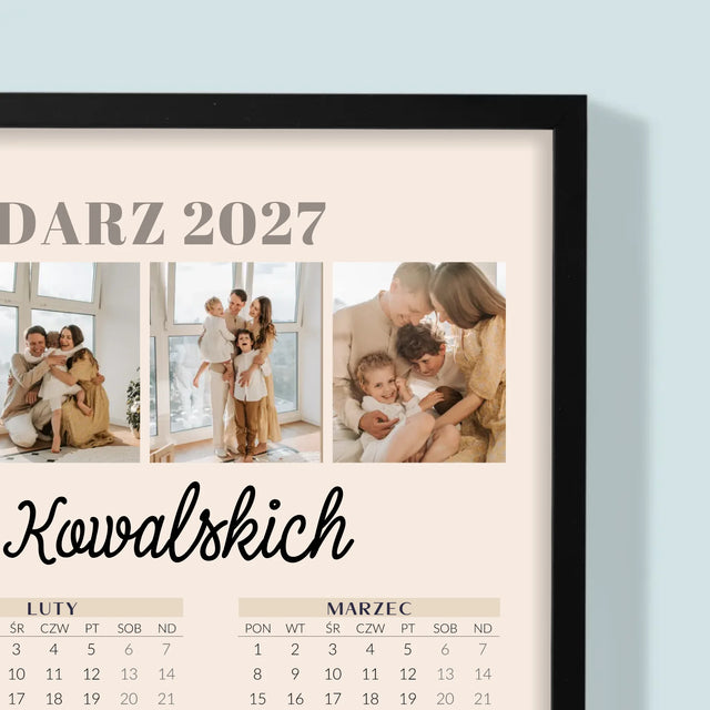 Fotokolaż: Zdjęcia Rodzinne - Kalendarz w Ramce